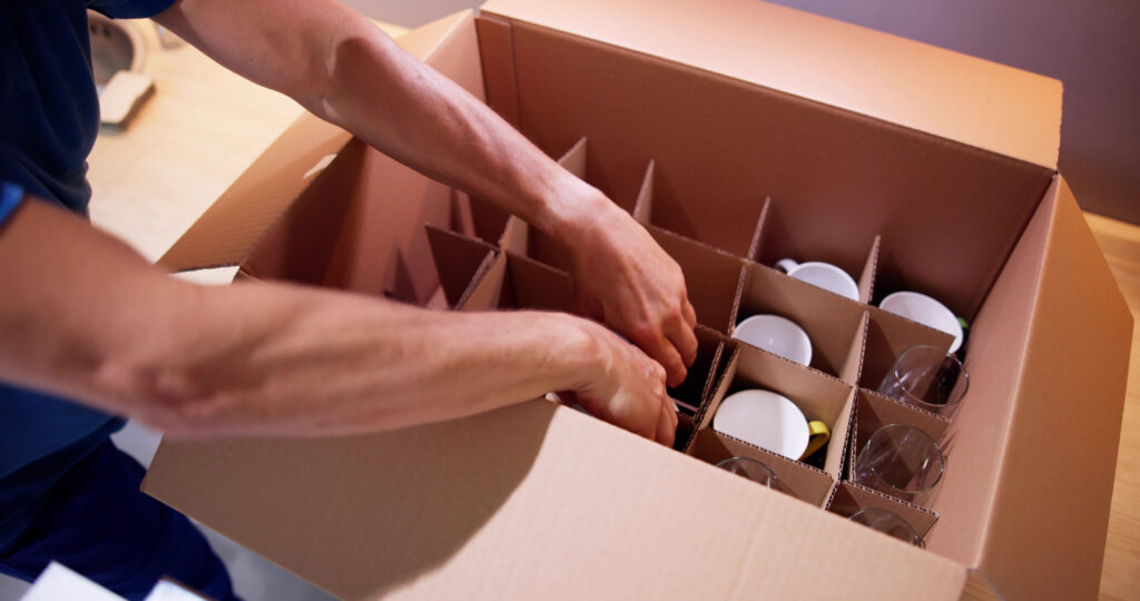carton de déménagement adapté au transport de vaisselle